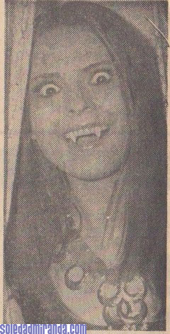 per36newsvamp-70b.jpg - newspaper photo, circa January 1970: goofing off on set